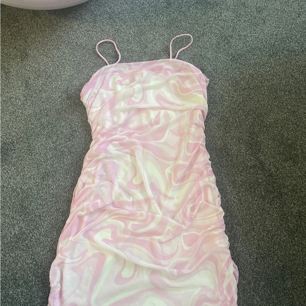 Pink and White Swirl Dress